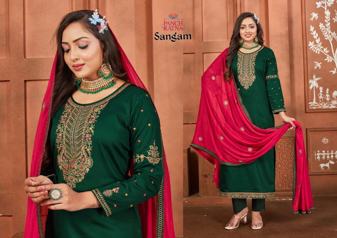 Sangam By Pancha Ratna Jam Silk Embroidery Salwar Kameez Wholesale Price In Surat
